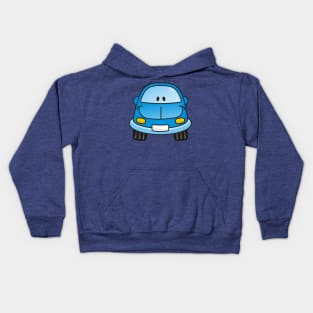 Blue Cartoon Car Kids Hoodie